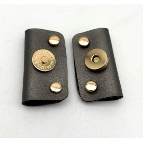 Çanta Aksesuar Gri Suni Derili Troklu Mıknatıslı Çıtçıt Light Gold Metalli