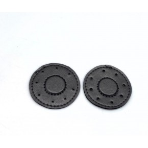 Çanta Aksesuar Gri Suni Derili Yuvarlak  Gizli  Mıknatıs