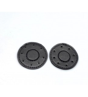 Çanta Aksesuar Gri Suni Derili Yuvarlak  Gizli  Mıknatıs