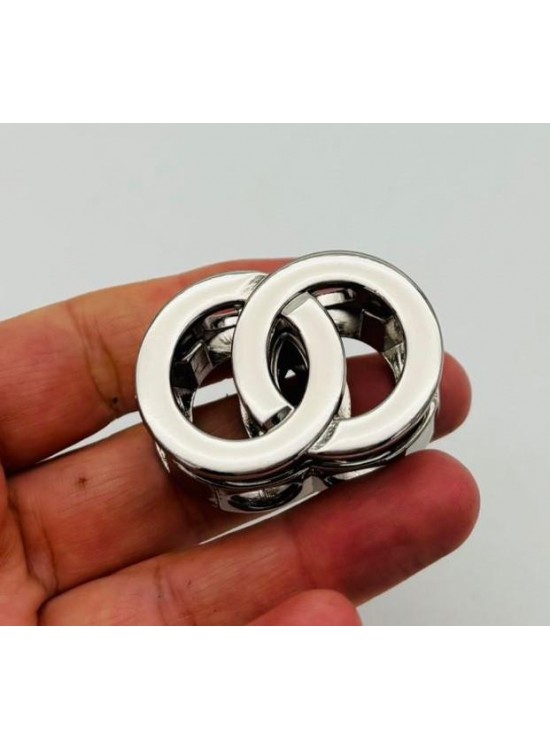 Çanta Aksesuar Gümüş Çift Halka Yaylı Büzgü Aparatı Çanta Aksesuar Gümüş Çift Halka Yaylı Büzgü Aparatı