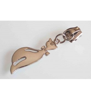 Çanta Aksesuar Gümüş Fermuar Başı Kedili