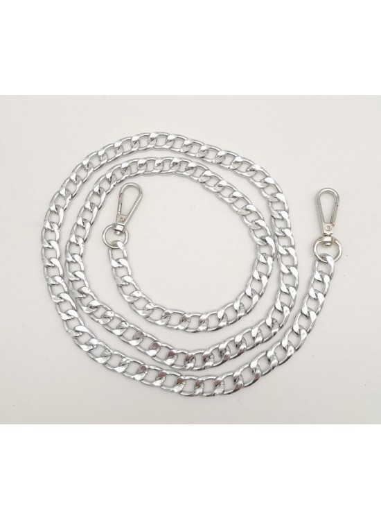 Çanta Aksesuar Gümüş Klasik İnce Çanta Zinciri Kancalı 100 Cm