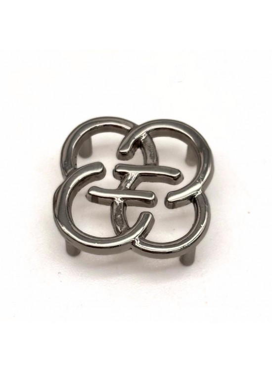 Çanta Aksesuar Gümüş Renk 2 Cm Çiçek Model Plaka Süs Çanta Aksesuar Gümüş Renk 2 Cm Çiçek Model Plaka Süs