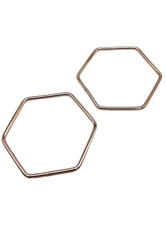 Çanta Aksesuar Gümüş Renk Altıgen Model Çift Metal Çanta Sapı