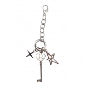 Çanta Aksesuar Gümüş Renk Anahtarlı Çanta Süsü
