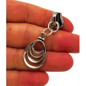 Çanta Aksesuar Gümüş Renk Damla Model Fermuar Başı