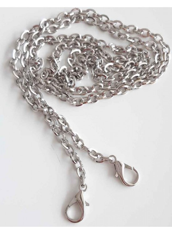 Çanta Aksesuar Gümüş Renk Düz Çanta Zinciri (120 Cm )