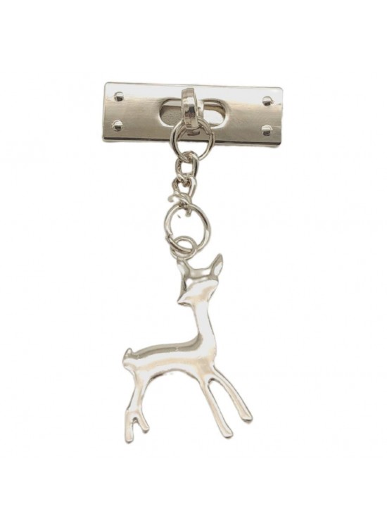 Çanta Aksesuar Gümüş Renk Geyik Model Çanta Süsü