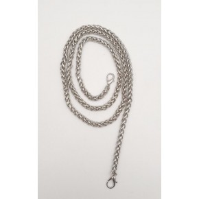 Çanta Aksesuar Gümüş Renk Kalın Örgü Model Çanta Zinciri (120 Cm)