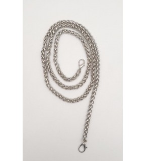 Çanta Aksesuar Gümüş Renk Kalın Örgü Model Çanta Zinciri (120 Cm)