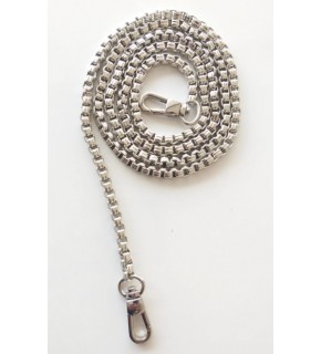 Çanta Aksesuar Gümüş Renk Kare Model Çanta Zinciri (120 Cm )