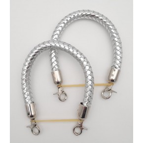 Çanta Aksesuar Gümüş Renk Kısa Örme Çanta Sapı Gümüş Metal