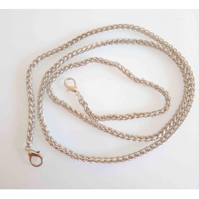 Çanta Aksesuar Gümüş Renk Örgü Model Çanta Zinciri (120 Cm )