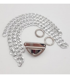 Çanta Aksesuar Gümüş Renk Orta Kalınlık Zincir Set No:35