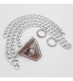 Çanta Aksesuar Gümüş Renk Orta Kalınlık Zincir Set No:36