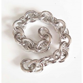 Çanta Aksesuar Gümüş Renk Oval Çanta Zinciri 6Mm 23X28 (35 Cm)