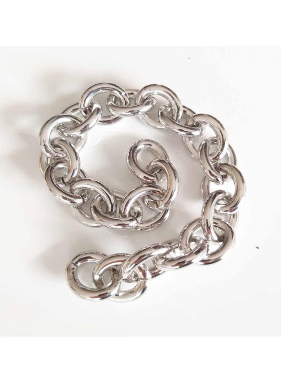 Çanta Aksesuar Gümüş Renk Oval Çanta Zinciri 6Mm 23X28 (35 Cm)