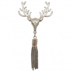 Çanta Aksesuar Gümüş Renk Püsküllü Geyik Model Çanta Süsü