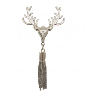 Çanta Aksesuar Gümüş Renk Püsküllü Geyik Model Çanta Süsü