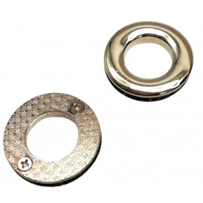 Çanta Aksesuar Gümüş Renk Yuvarlak Vidalı Kuş Gözü  2 Adet (İç ölçüsü 1.8 cm, Dış Ölçüsü 3.2 cm )