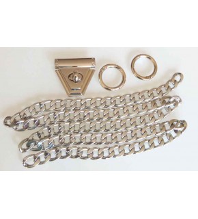 Çanta Aksesuar Gümüş Renk Zincir Set