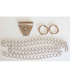 Çanta Aksesuar Gümüş Renk Zincir Set