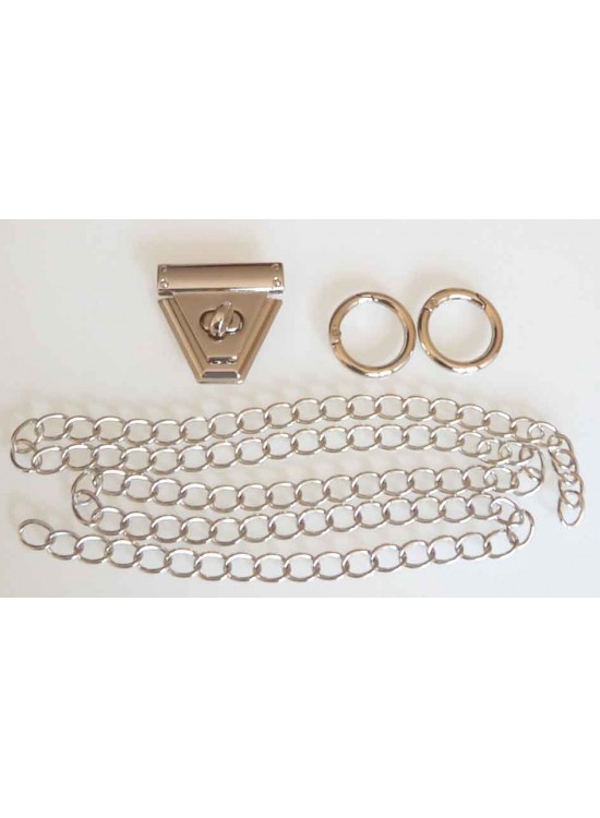 Çanta Aksesuar Gümüş Renk Zincir Set