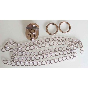 Çanta Aksesuar Gümüş Renk Zincir Set