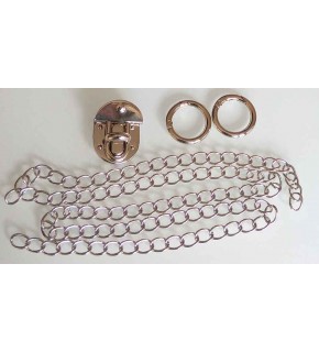 Çanta Aksesuar Gümüş Renk Zincir Set