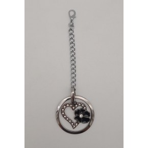 Çanta Aksesuar Gümüş Sarkaç Süs Kalpli Model