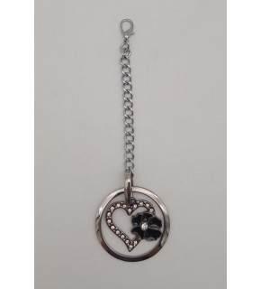 Çanta Aksesuar Gümüş Sarkaç Süs Kalpli Model