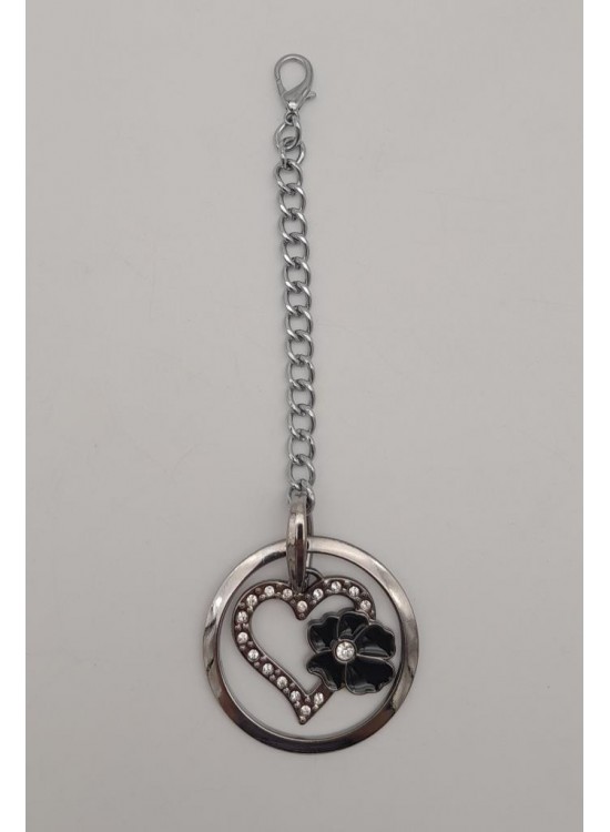 Çanta Aksesuar Gümüş Sarkaç Süs Kalpli Model