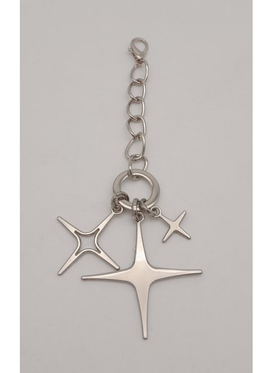 Çanta Aksesuar Gümüş Sarkaç Süs Üç Metalli Model