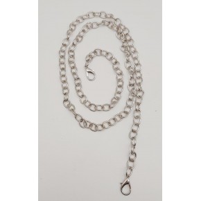 Çanta Aksesuar Gümüş Yuvarlak Model İnce Kancalı Çanta Zinciri 120 Cm