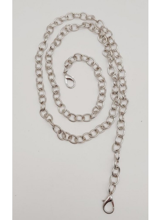 Çanta Aksesuar Gümüş Yuvarlak Model İnce Kancalı Çanta Zinciri 120 Cm