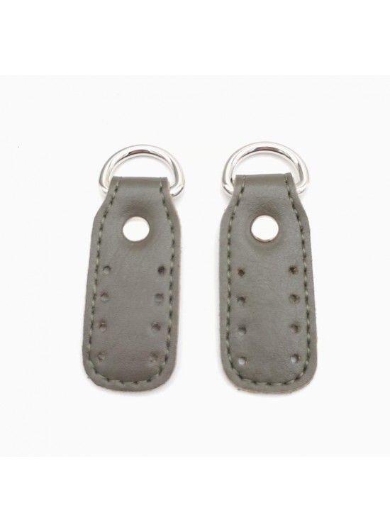 Çanta Aksesuar Haki Çift Kat Dikişli Suni Deri Sapucu Böce Gümüş Metalli