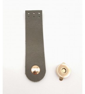 Çanta Aksesuar Haki Renk Tek Kat Suni Deri Kapak 10.5x2.5 cm Light Gold Metal