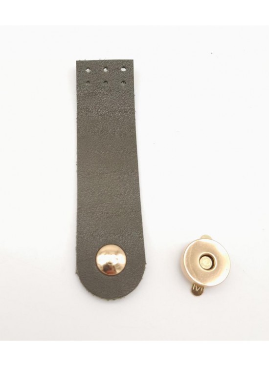 Çanta Aksesuar Haki Renk Tek Kat Suni Deri Kapak 10.5x2.5 cm Light Gold Metal