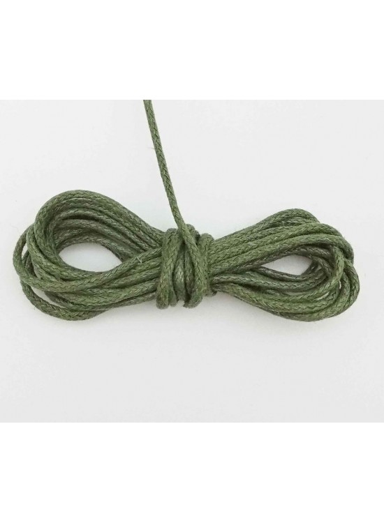 Çanta Aksesuar Haki Yeşil Mumlu Koton İp 5 Metre