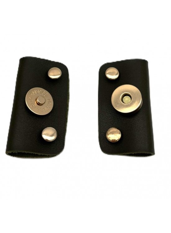 Çanta Aksesuar Haki Yeşil Suni Derili Troklu Mıknatıslı Çıtçıt Light Gold Metalli