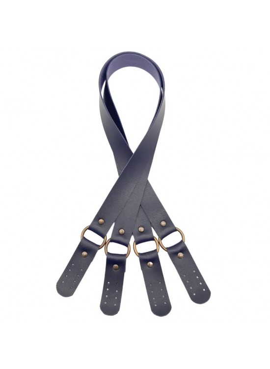 Çanta Aksesuar Haledört Model Suni Deri Çift Sap Lacivert Renk Antik Metalli