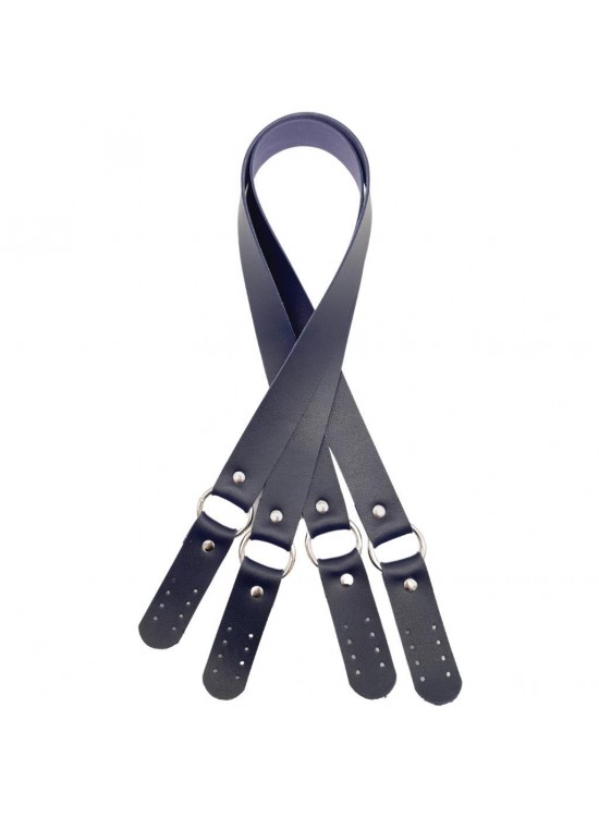 Çanta Aksesuar Haledört Model Suni Deri Çift Sap Lacivert Renk Gümüş Metalli