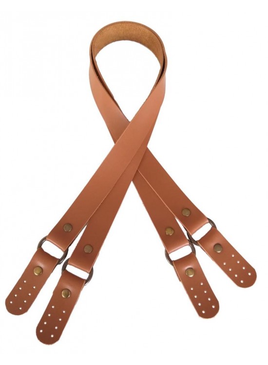 Çanta Aksesuar Haledört Model Taba Tek Kat Kalın Suni Deri Çift Sap Antik Metalli