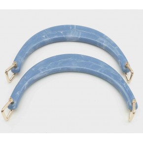 Çanta Aksesuar Halkalı Mavi Renk Mermer Desen Akrilik Çanta Sapı