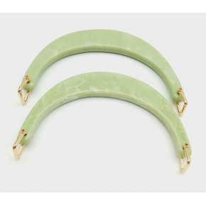 Çanta Aksesuar Halkalı Yeşil Renk Mermer Desen Akrilik Çanta Sapı