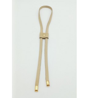 Çanta Aksesuar Ham (Doğal) Gerçek Deri Büzgü Light Gold Metalli