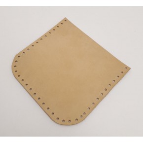 Çanta Aksesuar Ham Doğal Renk Gerçek Deri 12x12 cm Oval Kenar Cep