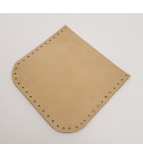 Çanta Aksesuar Ham Doğal Renk Gerçek Deri 12x12 cm Oval Kenar Cep