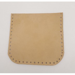 Çanta Aksesuar Ham Doğal Renk Gerçek Deri 12x12 cm Oval Kenar Cep