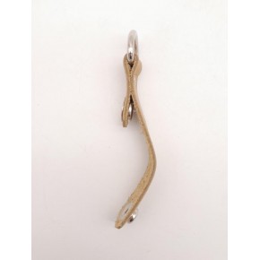 Çanta Aksesuar Ham Doğal Renk Gerçek Deri Çıtçıtlı Sapucu Böce Gümüş Metalli 1 Adet